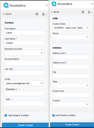 The Contact form