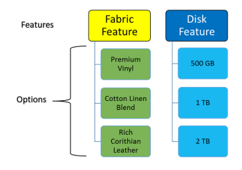 Relationships between features and options