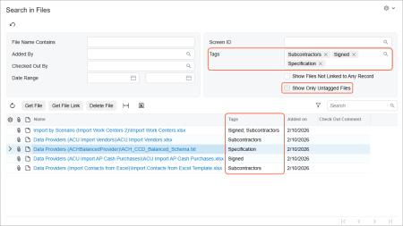 Using tags as search criteria
