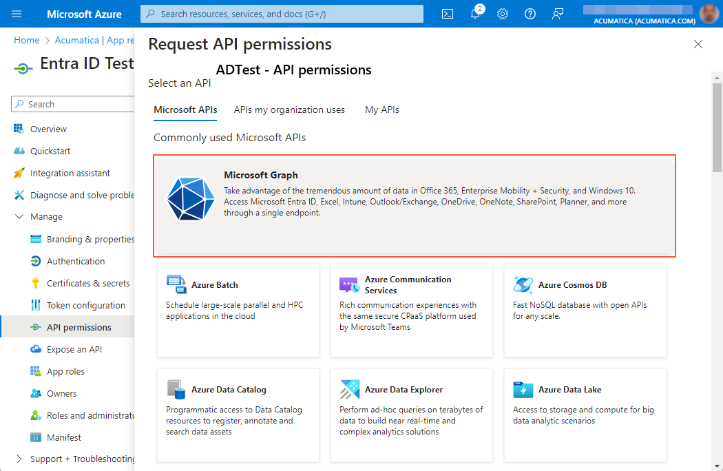 To Configure Microsoft Azure for Integration with Your Acumatica ERP ...