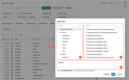 The Formula Editor components