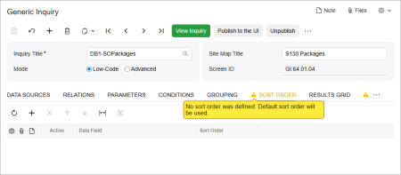 Warning about the default sort order